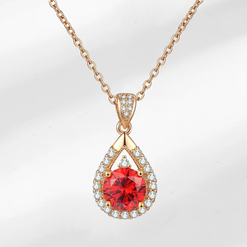 Teardrop Zircon Wedding Necklace | 18K Gold