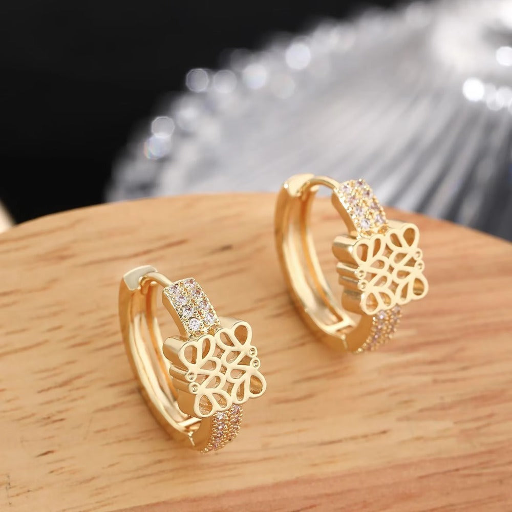 Unique Full Diamond Earrings | 24K Gold