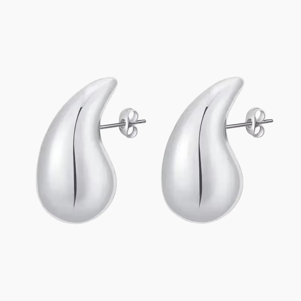 Chunky Dome Water Drop Earring | Sterling Silver