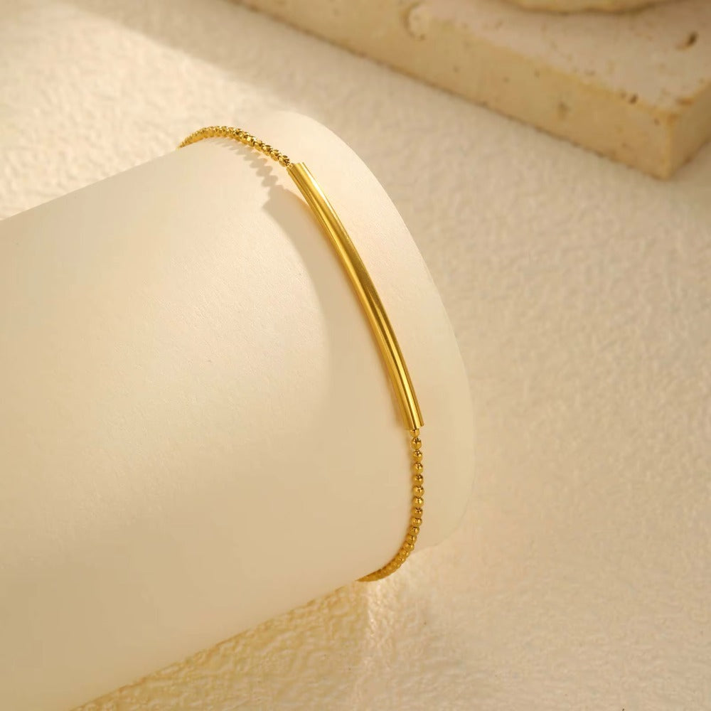 Minimalist Round Bead Bracelet | 18K Gold