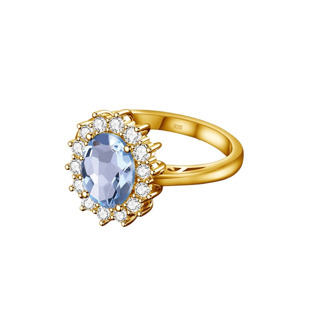 Timeless Aquamarine Wedding Ring | 18K Gold