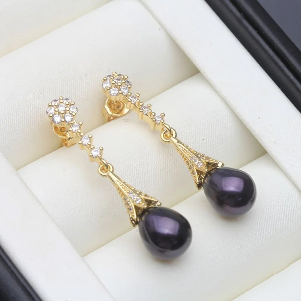 Luxurious Diamond Pearl Earrings | 18K Gold