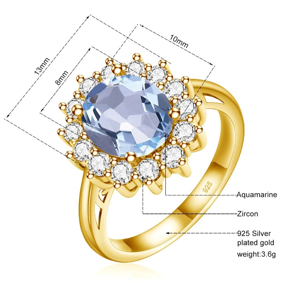 Timeless Aquamarine Wedding Ring | 18K Gold