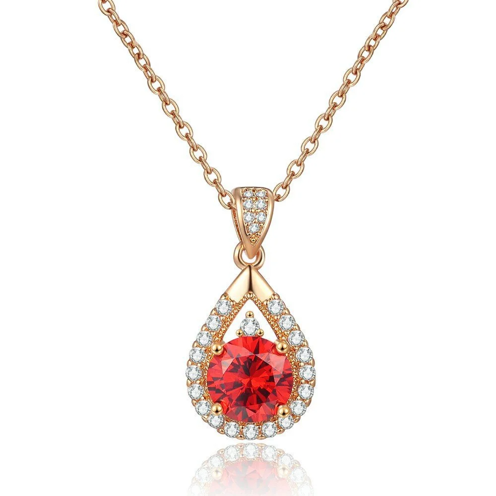 Teardrop Zircon Wedding Necklace | 18K Gold