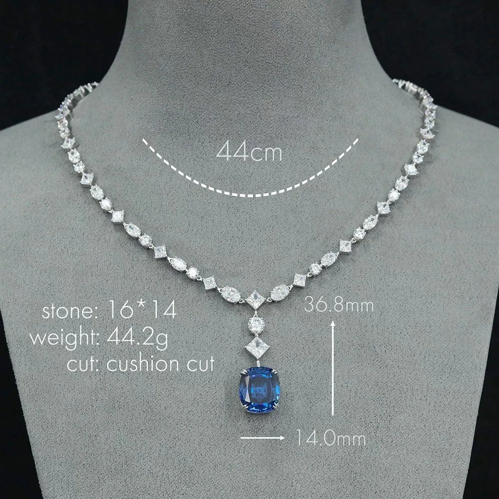 Sapphire Diamonds Gemstone Necklaces | SterlingSilver