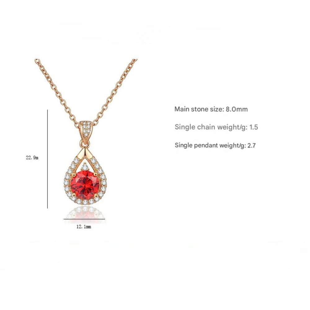 Teardrop Zircon Wedding Necklace | 18K Gold