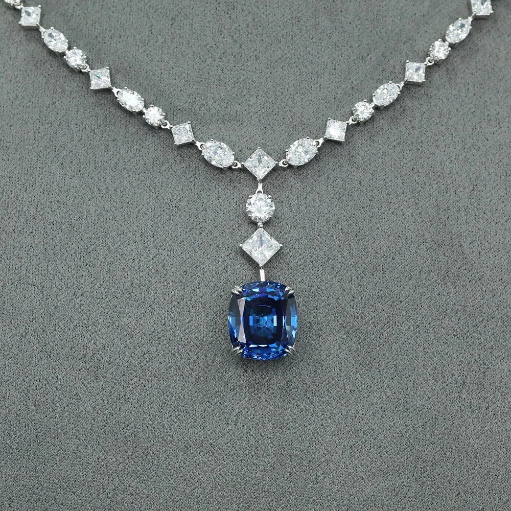 Sapphire Diamonds Gemstone Necklaces | SterlingSilver