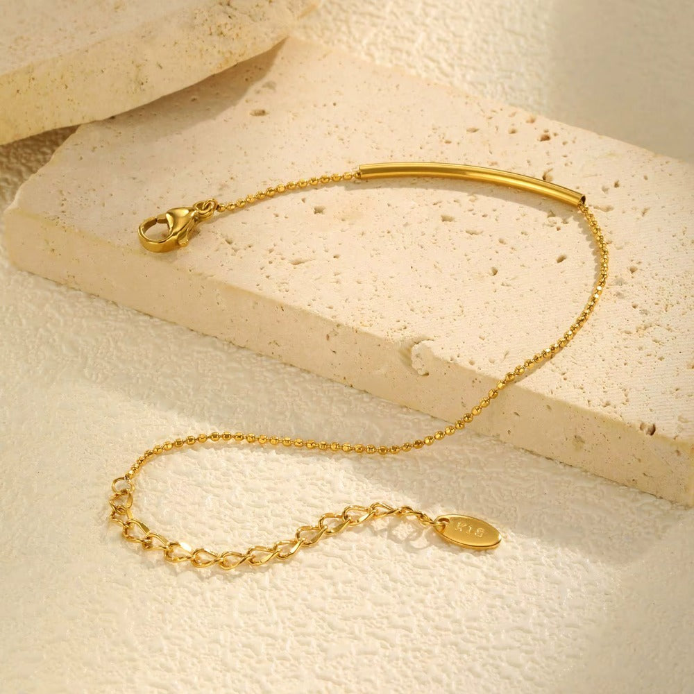 Minimalist Round Bead Bracelet | 18K Gold
