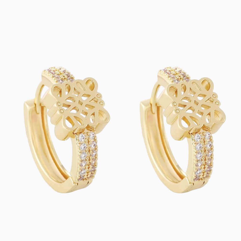 Unique Full Diamond Earrings | 24K Gold