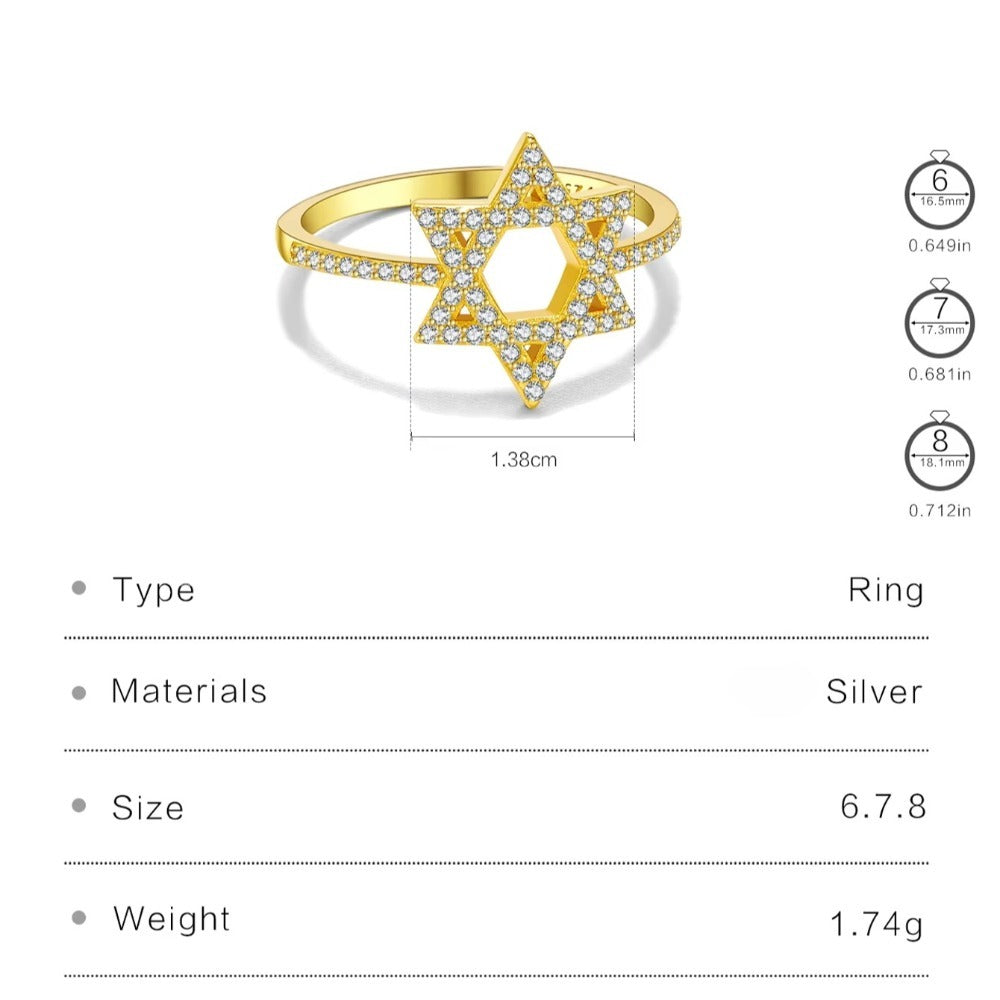 Star Zircon Engagement Ring | 18K Gold