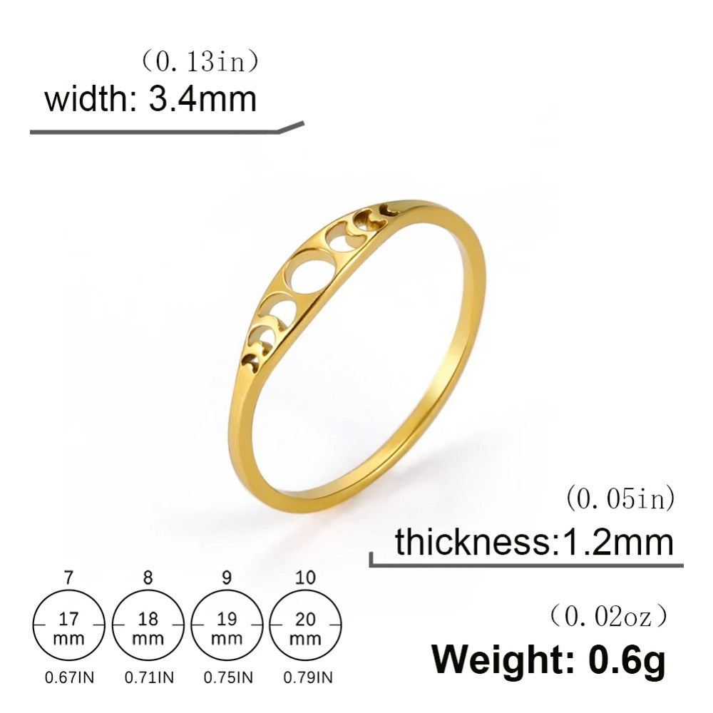 Skyrim Moon Phase Ring | 18K Gold