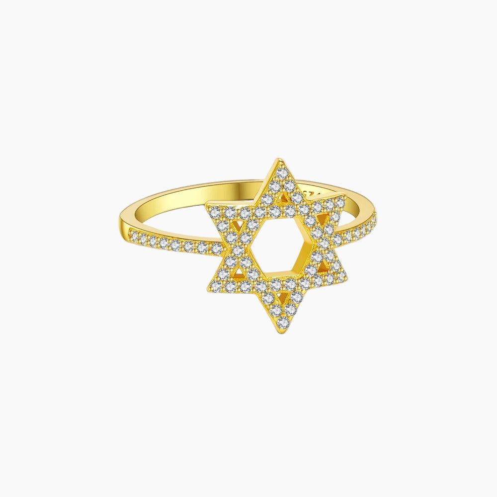 Star Zircon Engagement Ring | 18K Gold